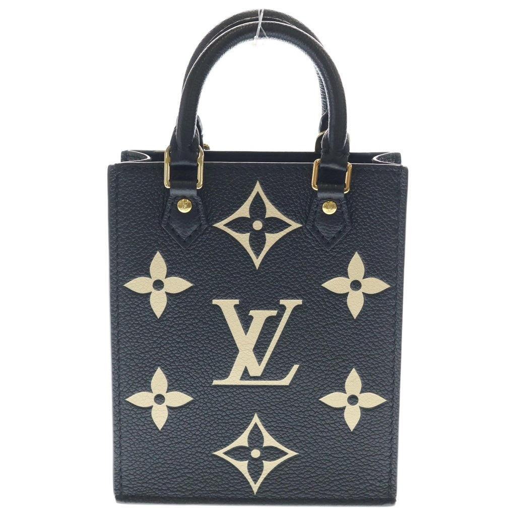 LOUIS VUITTON(ルイヴィトン) モノグラム アンプラント プティット サックプラ 2WAYハンドバッグ ショルダーバッグ ブラック レザー M81416 ゴールド金具 レディース