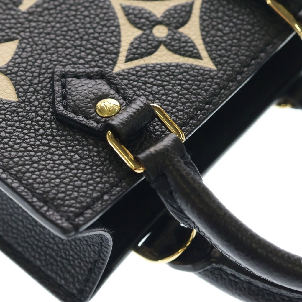 LOUIS VUITTON(ルイヴィトン) モノグラム アンプラント プティット サックプラ 2WAYハンドバッグ ショルダーバッグ ブラック レザー M81416 ゴールド金具 レディース