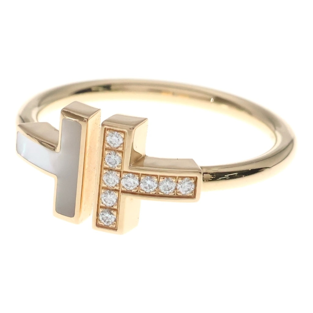 TIFFANY & Co.(ティファニー) Tワイヤー リング シェル ダイヤモンド K18PG ピンクゴールド 17.5号