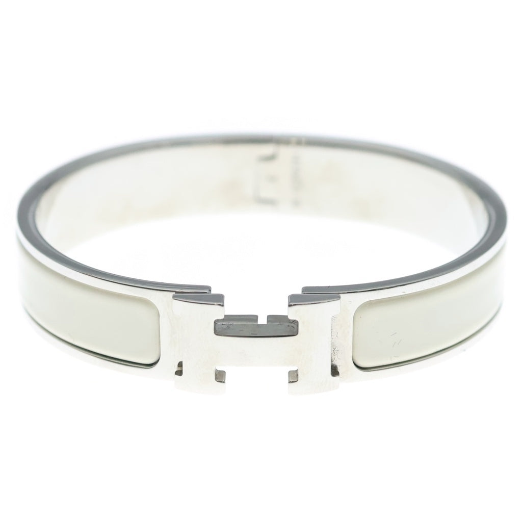 HERMES(エルメス) クリックH ブレスレット バングル メタル×エナメル シルバー/ホワイト レディース