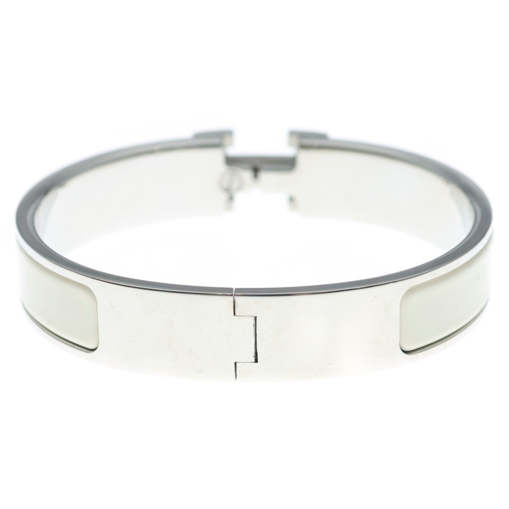 HERMES(エルメス) クリックH ブレスレット バングル メタル×エナメル シルバー/ホワイト レディース