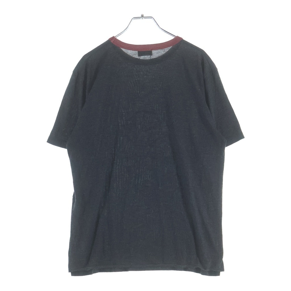 SAINT LAURENT PARIS(サンローランパリ) カレッジロゴプリント コットン×ポリエステル 半袖 Tシャツ カットソー #M グレー 549121 レディース