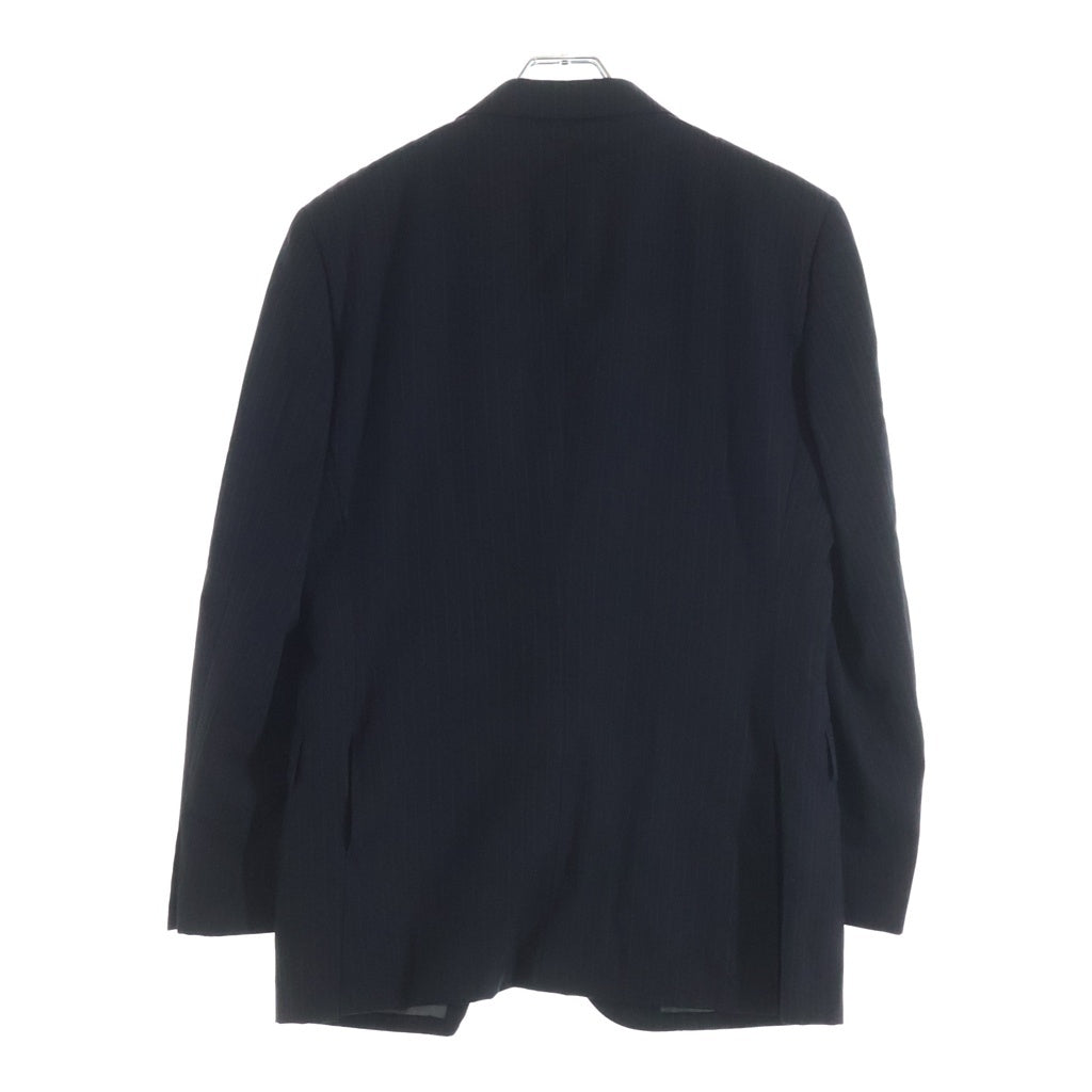 BURBERRY BLACK LABEL(バーバリー ブラックレーベル) ストライプ柄 ウールセットアップ スーツ 2Bテーラードジャケット スラックス パンツ ブラック BMD17-504-09