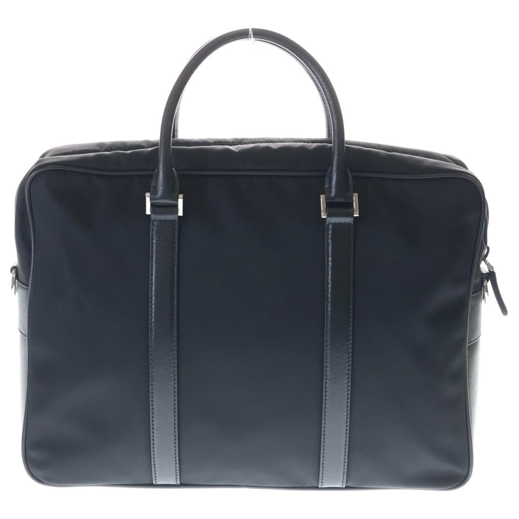 PRADA(プラダ) テスート ビジネスバッグ ハンドバッグ ショルダーバッグ ブラック ナイロン×レザー 2VE661 シルバー金具