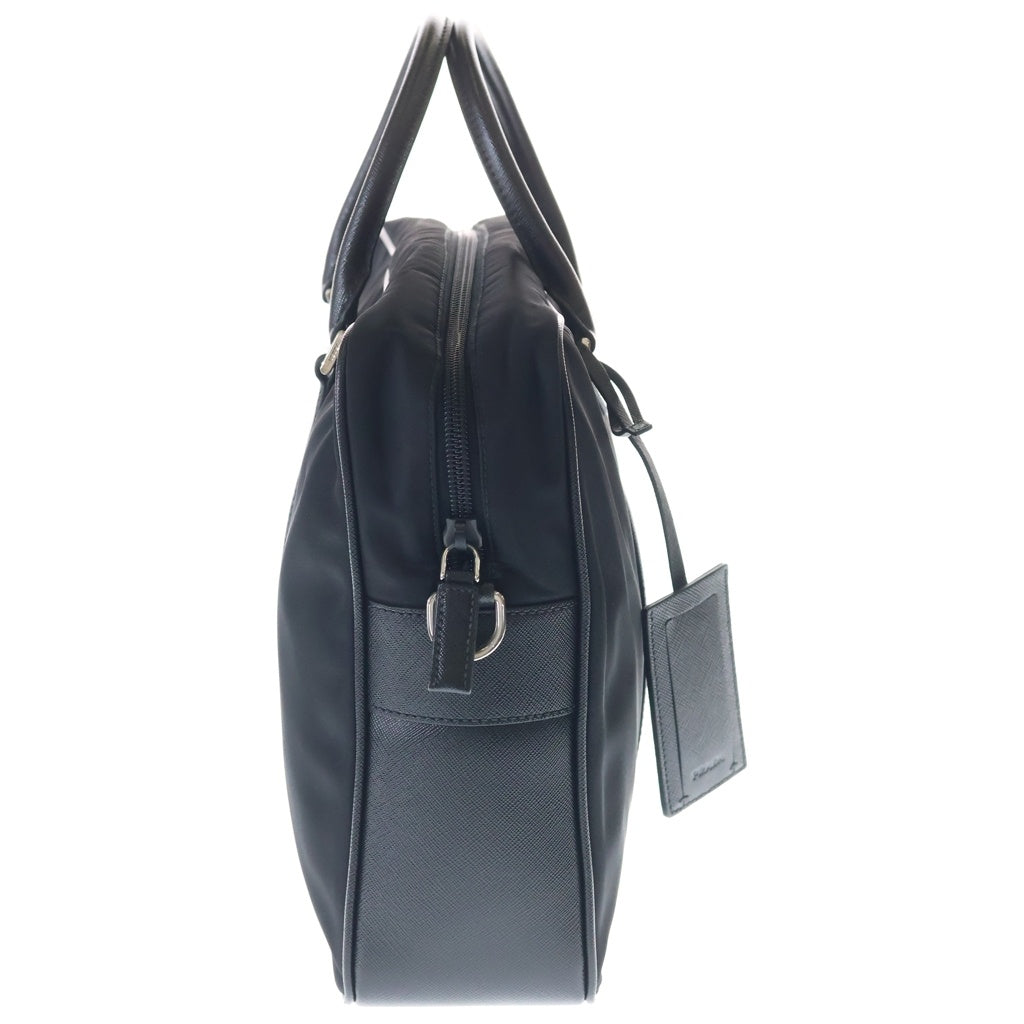 PRADA(プラダ) テスート ビジネスバッグ ハンドバッグ ショルダーバッグ ブラック ナイロン×レザー 2VE661 シルバー金具