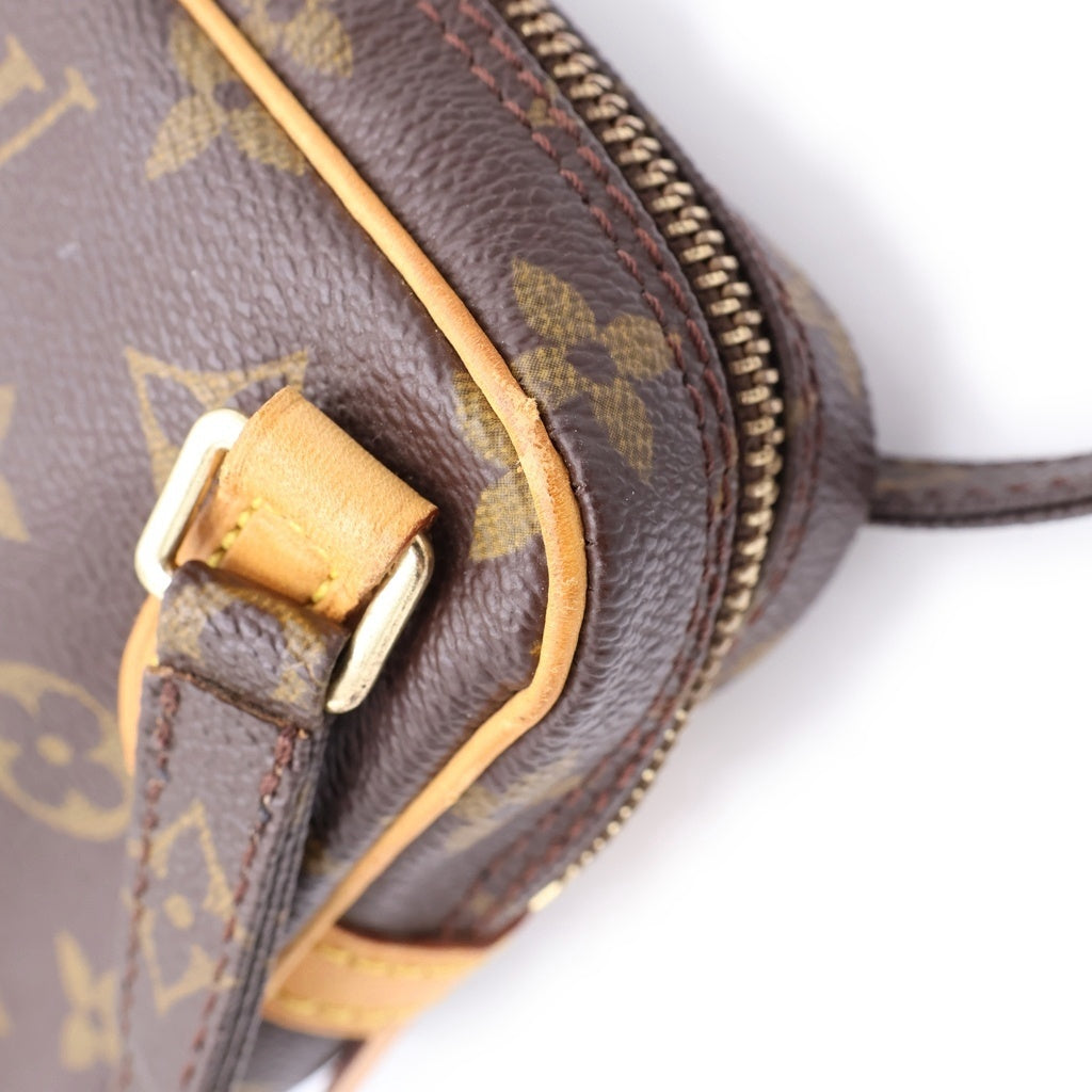 LOUIS VUITTON(ルイヴィトン) モノグラム マルリーバンドリエール ショルダーバッグ ミニバッグ ブラウン レザー×PVC M51828 ゴールド金具 レディース