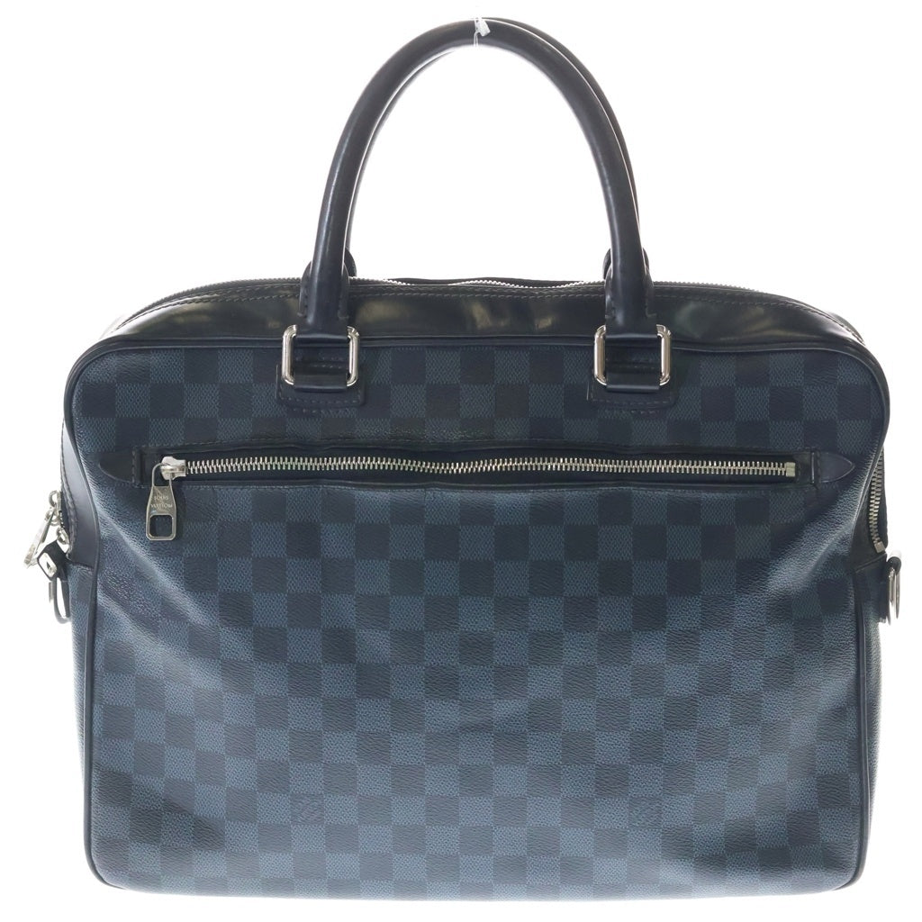 LOUIS VUITTON(ルイヴィトン) ダミエ グラフィット ビジネスバッグ ハンドバッグ ショルダーバッグ ネイビー ブラック PVC レザー N41123 シルバー金具 レディース