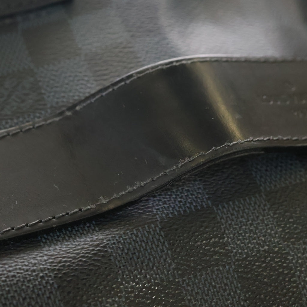 LOUIS VUITTON(ルイヴィトン) ダミエ グラフィット ビジネスバッグ ハンドバッグ ショルダーバッグ ネイビー ブラック PVC レザー N41123 シルバー金具 レディース