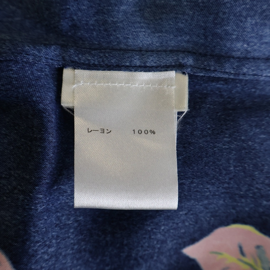 LOUIS VUITTON(ルイヴィトン) 18SS ネオンロゴ レーヨン アロハ ハワイアン 半袖シャツ ネイビー HES96WGFN