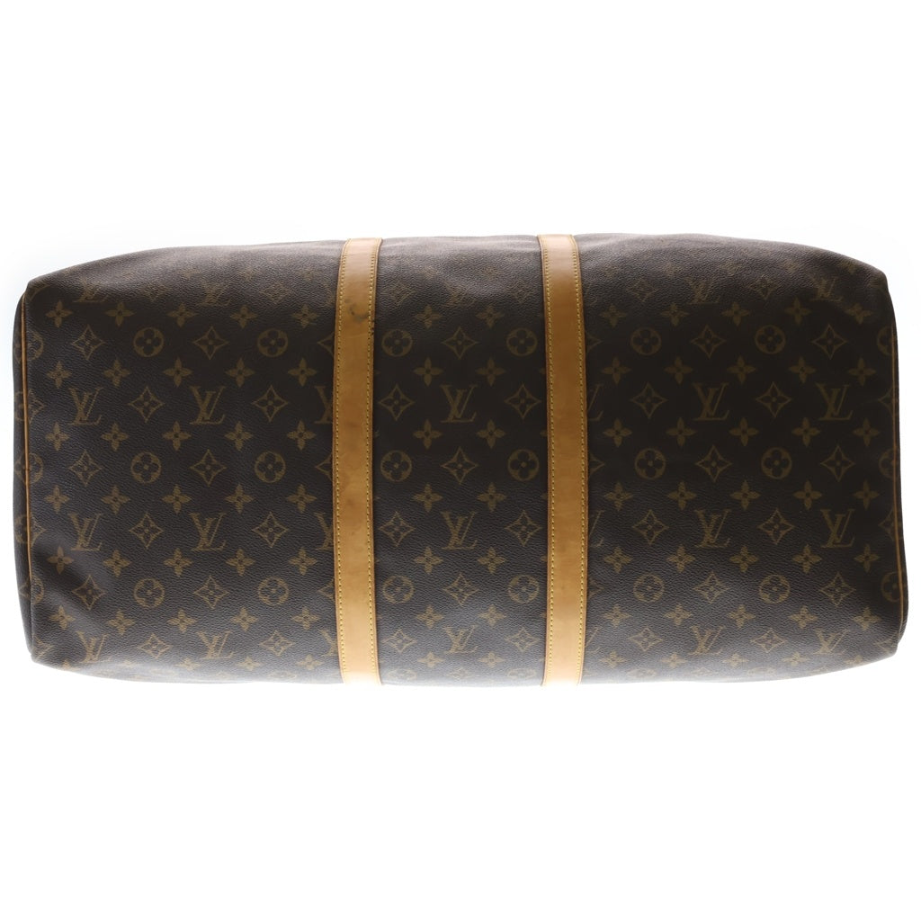 LOUIS VUITTON(ルイヴィトン) モノグラム キーポル55 ボストンバッグ ハンドバッグ トラベルバッグ ブラウン レザー×PVC M41424 ゴールド金具 レディース