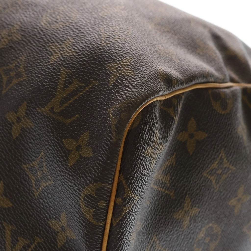 LOUIS VUITTON(ルイヴィトン) モノグラム キーポル55 ボストンバッグ ハンドバッグ トラベルバッグ ブラウン レザー×PVC M41424 ゴールド金具 レディース