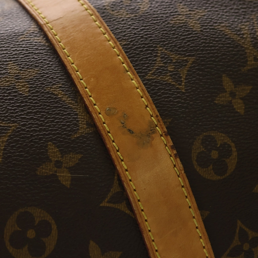LOUIS VUITTON(ルイヴィトン) モノグラム キーポル55 ボストンバッグ ハンドバッグ トラベルバッグ ブラウン レザー×PVC M41424 ゴールド金具 レディース
