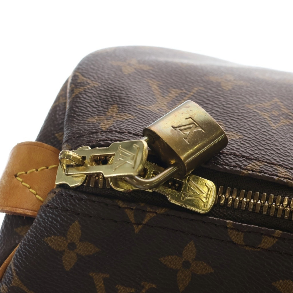 LOUIS VUITTON(ルイヴィトン) モノグラム キーポル55 ボストンバッグ ハンドバッグ トラベルバッグ ブラウン レザー×PVC M41424 ゴールド金具 レディース
