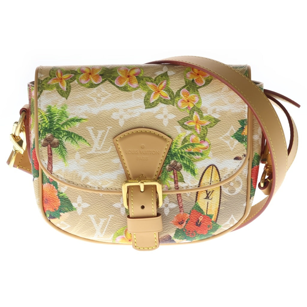 LOUIS VUITTON(ルイヴィトン) モノグラム サーフィン モンスリ メッセンジャー PM ショルダーバッグ ベージュ レザー×PVC M24986 ゴールド金具 レディース