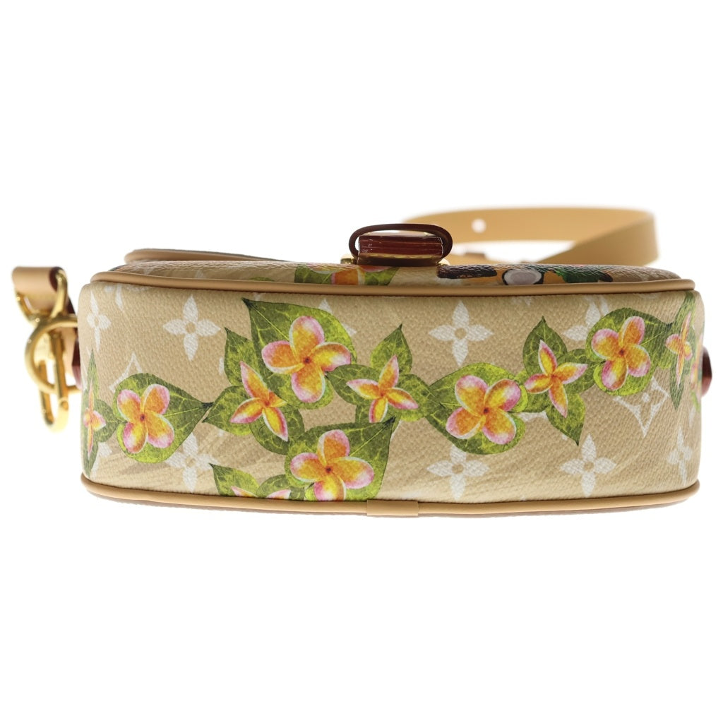 LOUIS VUITTON(ルイヴィトン) モノグラム サーフィン モンスリ メッセンジャー PM ショルダーバッグ ベージュ レザー×PVC M24986 ゴールド金具 レディース
