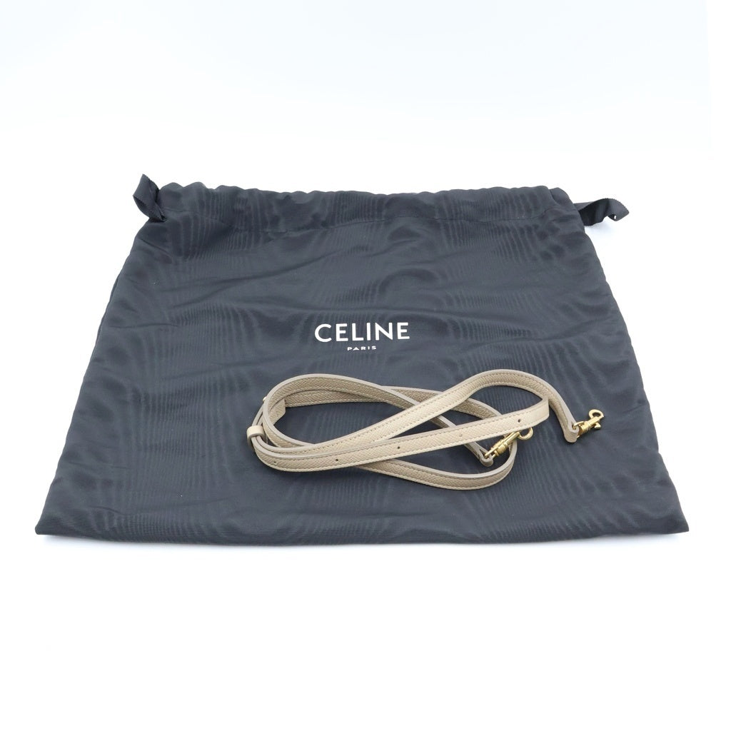 CELINE(セリーヌ) ベルトバッグ ミニ ベージュ レザー 2WAY ハンドバッグ ショルダーバッグ レディース