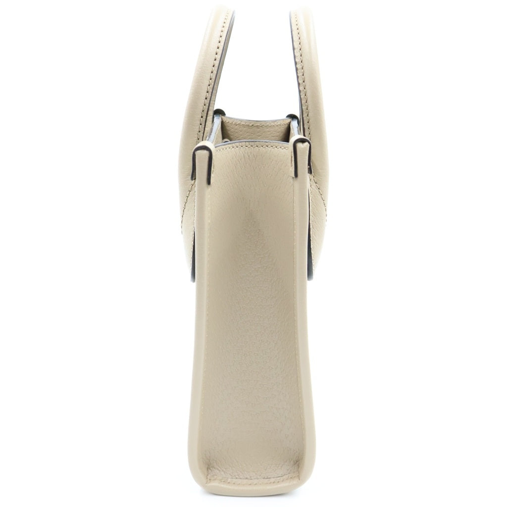 GUCCI(グッチ) グッチ インターロッキングG ミニトートバッグ ショルダーバッグ ベージュ ホワイト キャンバス×レザー 671623 ゴールド金具 レディース