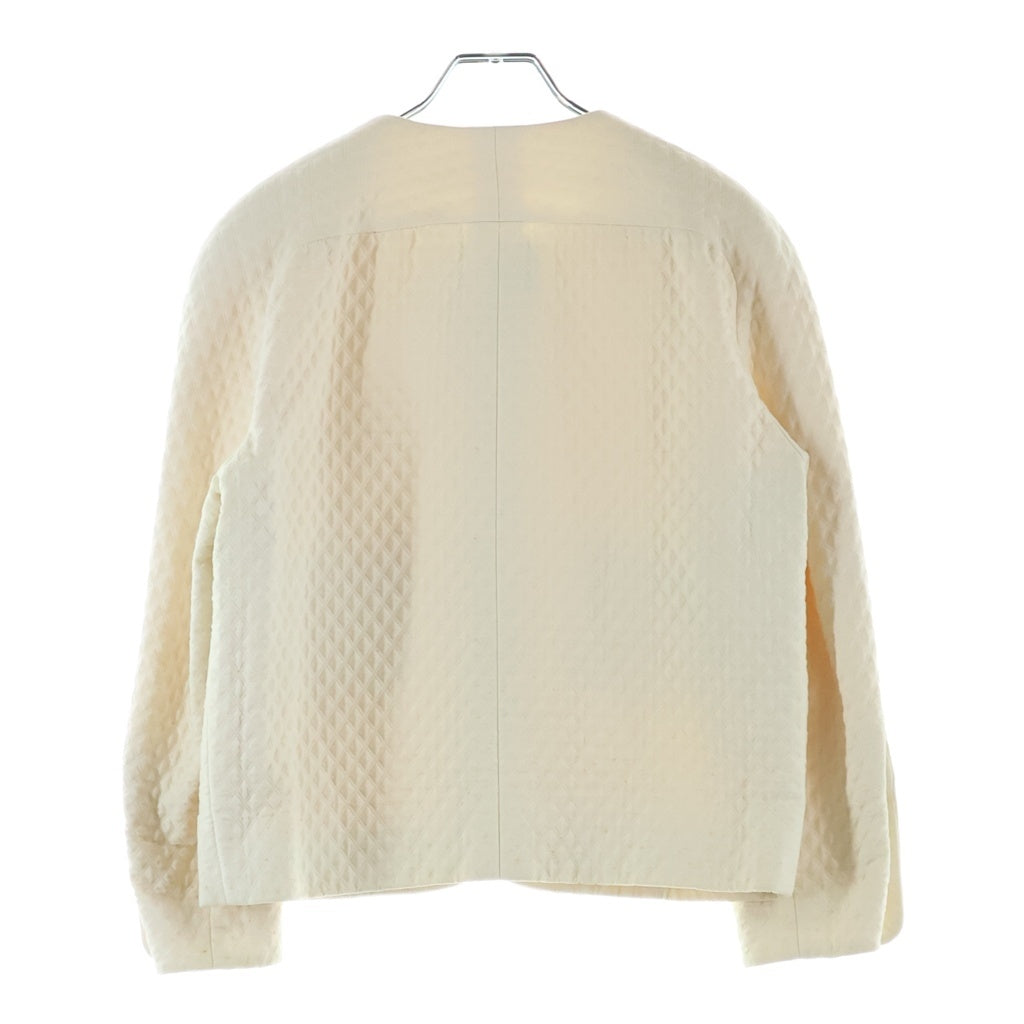 CHANEL(シャネル) ココマーク ボタン ヴィンテージ キルティング コットン ノーカラージャケット ショートジャケット #18 ホワイト 21413 レディース