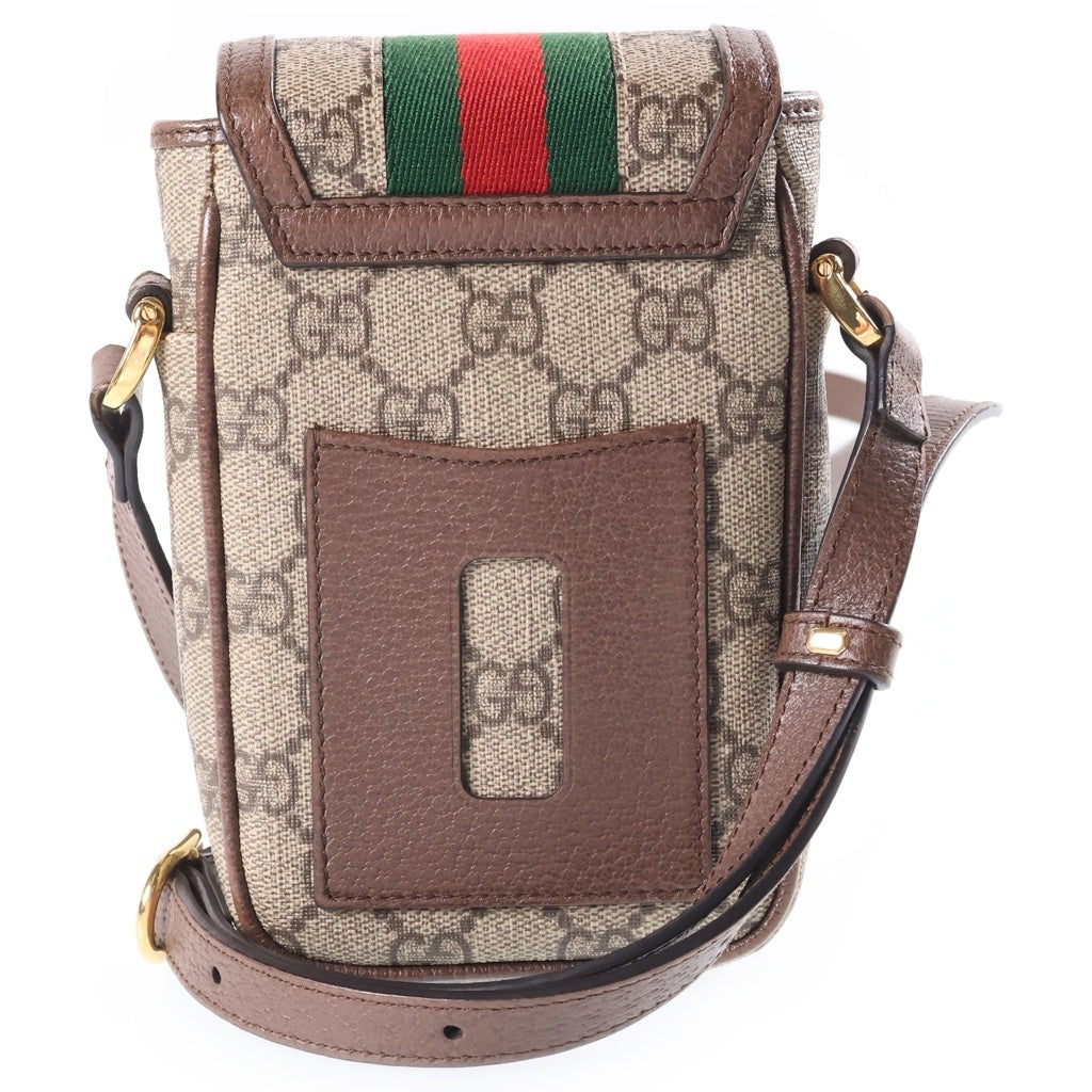 GUCCI(グッチ) オフィディア GG シェリーライン PVC レザー ショルダーバッグ ブラウン/ベージュ 598912 レディース