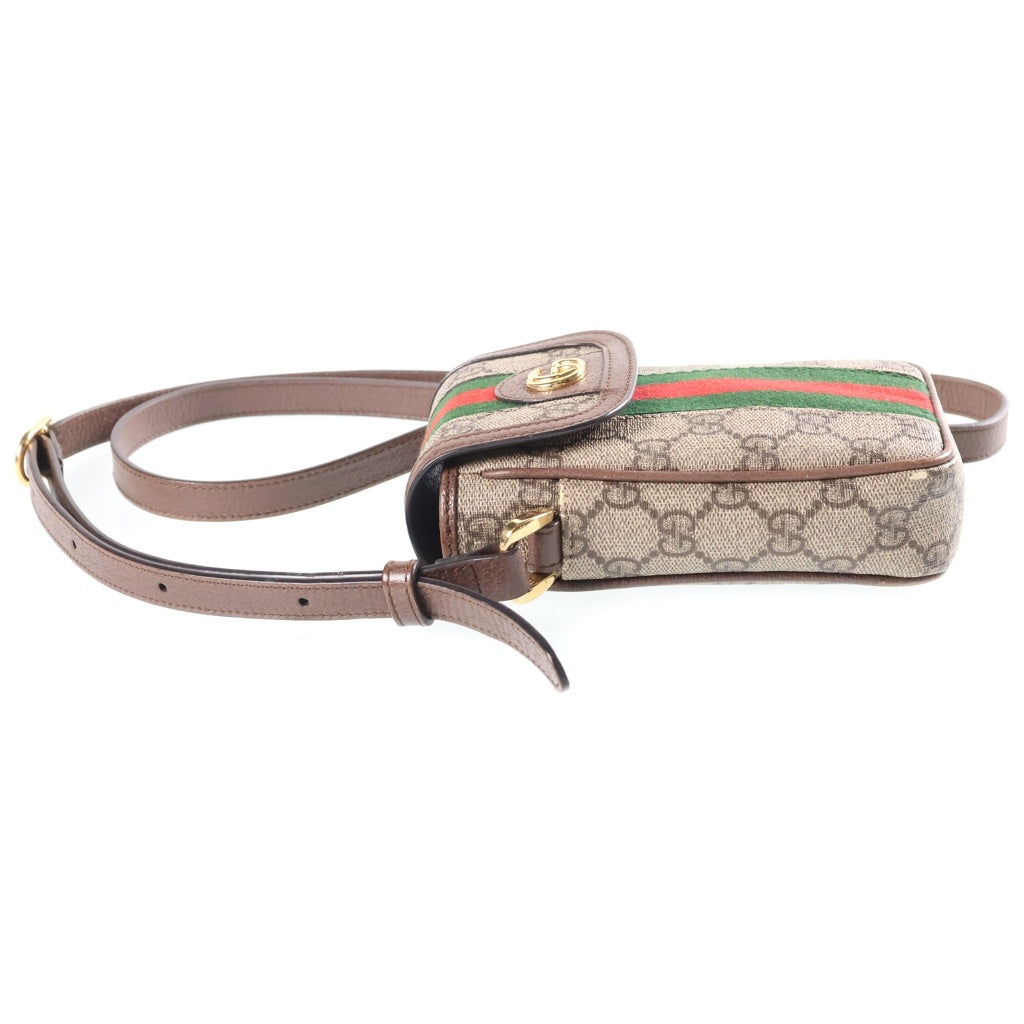 GUCCI(グッチ) オフィディア GG シェリーライン PVC レザー ショルダーバッグ ブラウン/ベージュ 598912 レディース