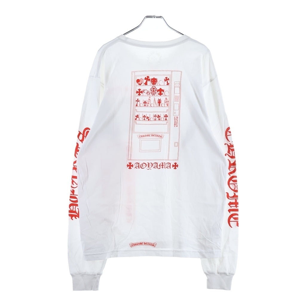 CHROME HEARTS(クロムハーツ) AOYAMA 青山 ロングスリーブ Tシャツ 長袖 ロゴ プリント ホワイト/レッド