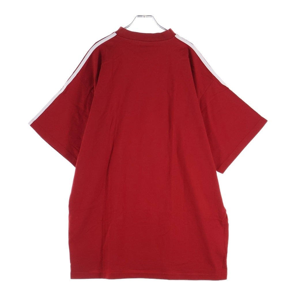 BALENCIAGA(バレンシアガ) 23SS ×adidas アディダス フロントロゴ クルーネック半袖Tシャツ カットソー レッド 739101 TNVA6