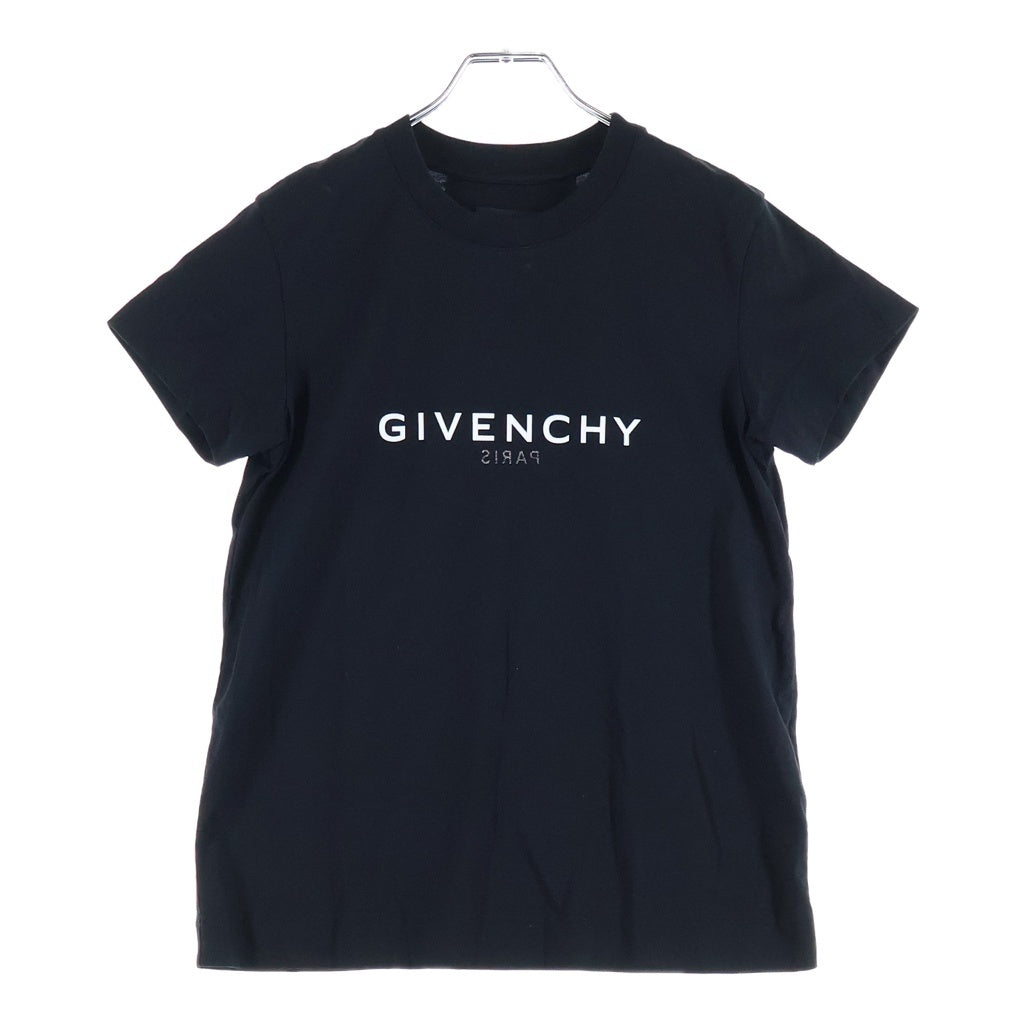 GIVENCHY(ジバンシィ) ロゴプリント 半袖Tシャツ カットソー コットン 両面プリント ブラック BW707Y3Z5W レディース