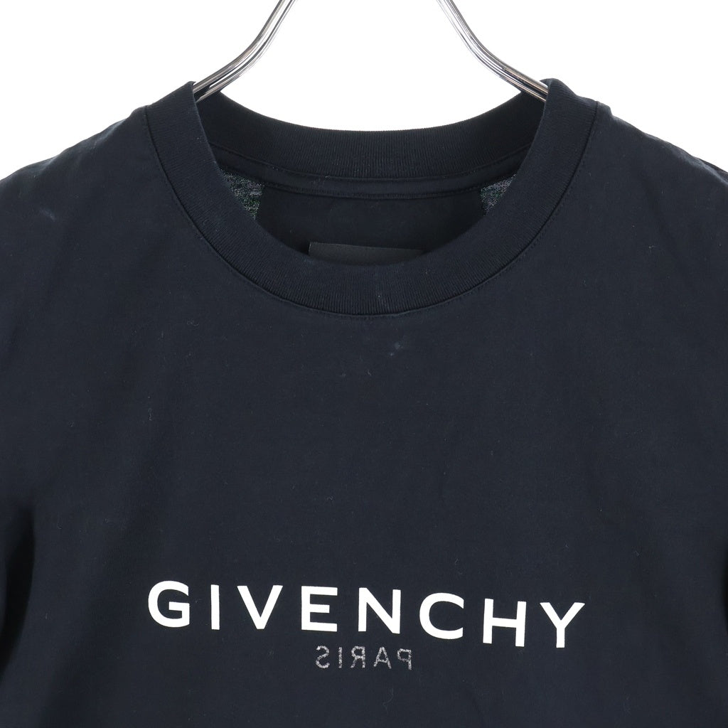 GIVENCHY(ジバンシィ) ロゴプリント 半袖Tシャツ カットソー コットン 両面プリント ブラック BW707Y3Z5W レディース