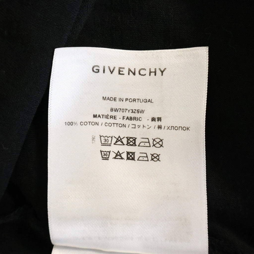 GIVENCHY(ジバンシィ) ロゴプリント 半袖Tシャツ カットソー コットン 両面プリント ブラック BW707Y3Z5W レディース