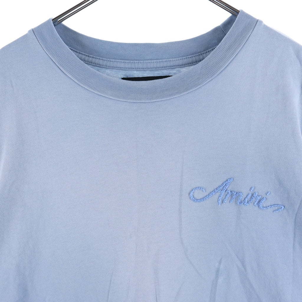 AMIRI(アミリ) Bandana Bleach Patch T-Shirt バンダナ ロゴ刺繍 半袖Tシャツ カットソー ライトブルー AMJYTE1197 レディース
