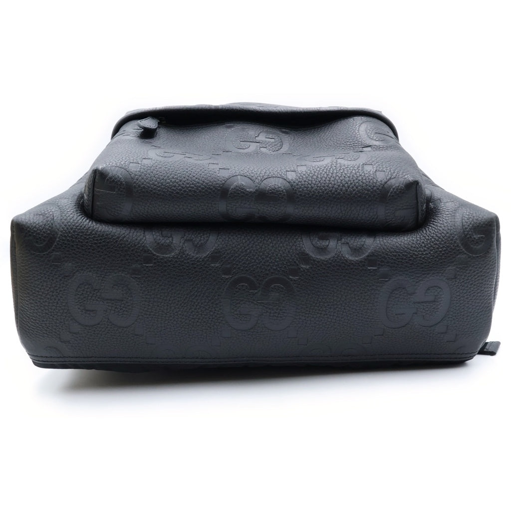 GUCCI(グッチ) ジャンボGG バックパック リュックサック ブラック レザー W35 819065 シルバー金具 レディース