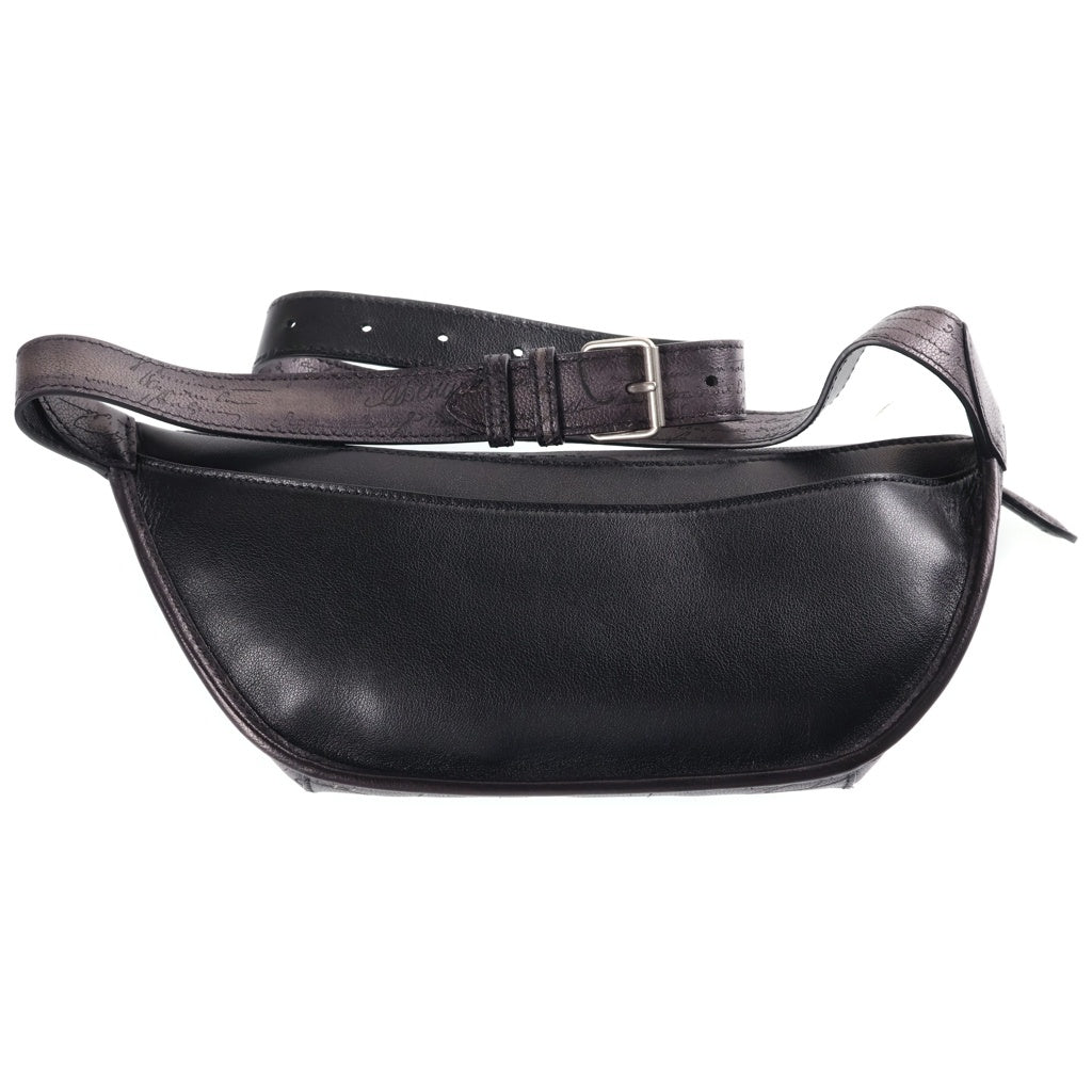 Berluti(ベルルッティ) カリグラフィ ライダー クロスボディバッグ ショルダーバッグ ブラック レザー