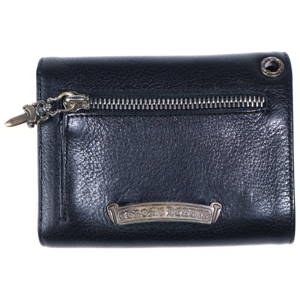 CHROME HEARTS(クロムハーツ) WAVE MINI ウェーブミニ レザーウォレット 財布 ブラックBCA373