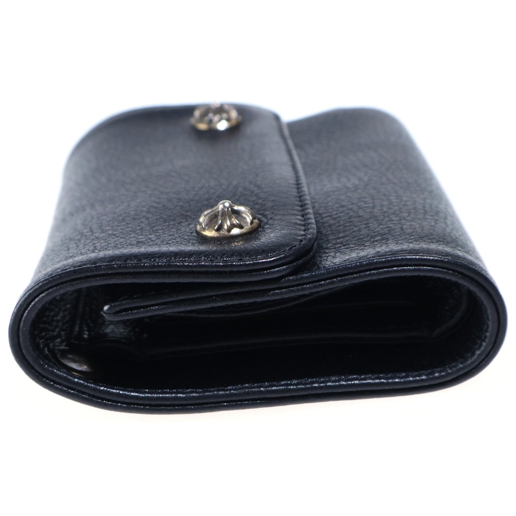 CHROME HEARTS(クロムハーツ) WAVE MINI ウェーブミニ レザーウォレット 財布 ブラックBCA373