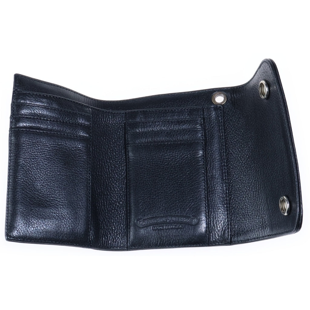 CHROME HEARTS(クロムハーツ) WAVE MINI ウェーブミニ レザーウォレット 財布 ブラックBCA373