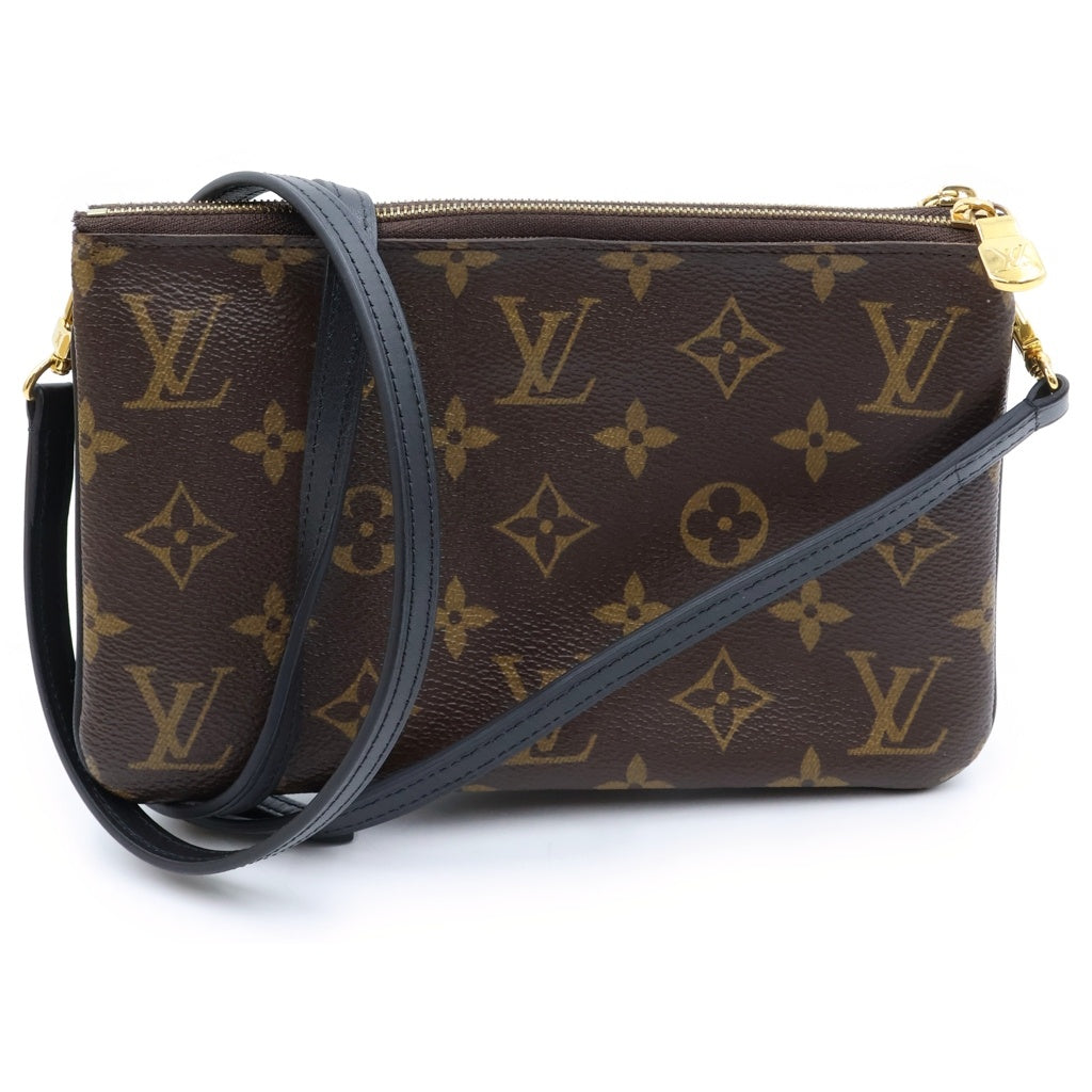 LOUIS VUITTON(ルイヴィトン) モノグラム ジャイアント リバース ポシェット ドゥーブル ジップ ブラウン×ブラック PVC×レザー M69203 レディース