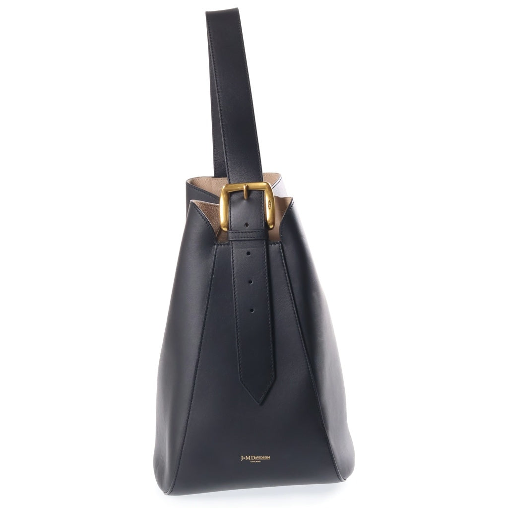 J&M DAVIDSON(ジェイアンドエムデヴィッドソン) クイバーバケット ハンドバッグ ブラック レザー ゴールド金具 レディース
