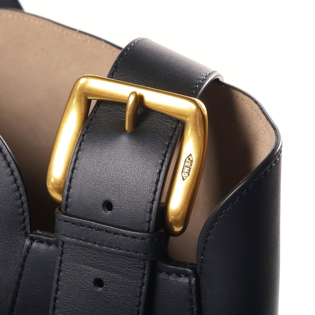 J&M DAVIDSON(ジェイアンドエムデヴィッドソン) クイバーバケット ハンドバッグ ブラック レザー ゴールド金具 レディース