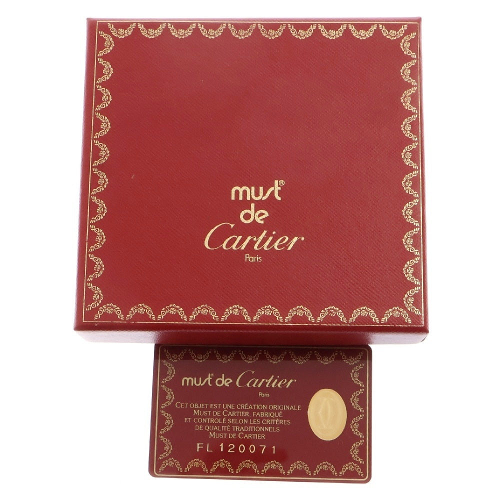 Cartier(カルティエ) マストライン 二つ折り財布 ボルドー レザー コンパクトウォレット