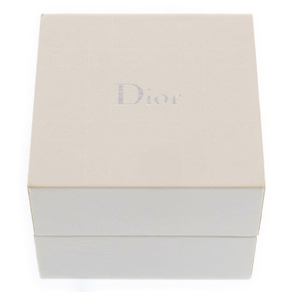 Christian Dior(クリスチャンディオール) CDロゴ リボンモチーフ ラインストーンリング シルバー レディース