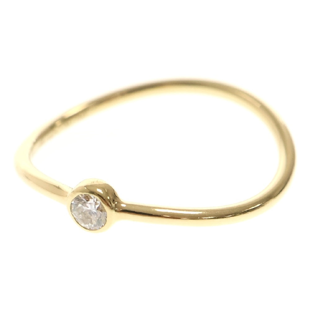 TIFFANY&Co(ティファニー) ウェーブシングルロウ ダイヤモンド リング Au750 指輪 YG イエローゴールド アクセサリー ジュエリー