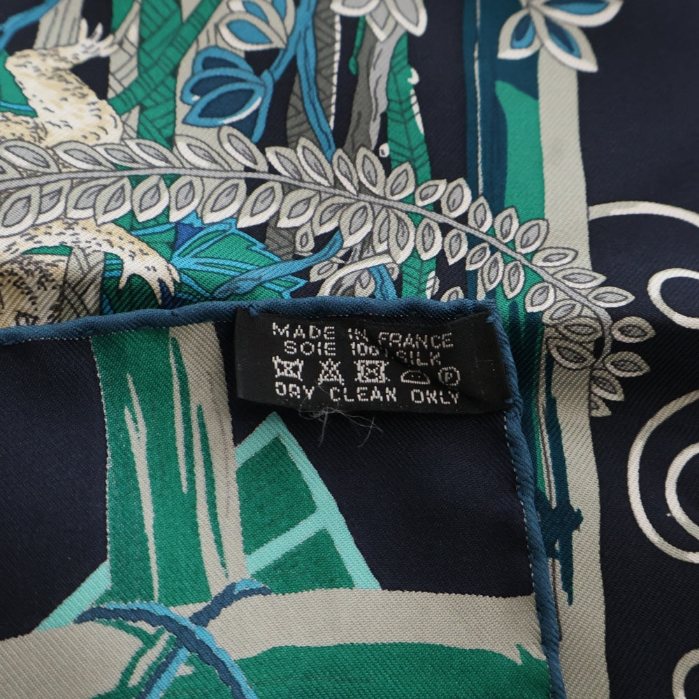 HERMES(エルメス) カレ90 Mythes et Metamorphoses 神話とメタモルフォーズ マルチカラー シルク スカーフ グリーン