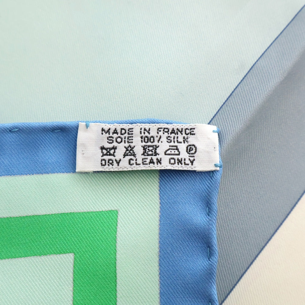 HERMES(エルメス) カレ90 Della Cavalleria マルチカラー シルク スカーフ ブルー系