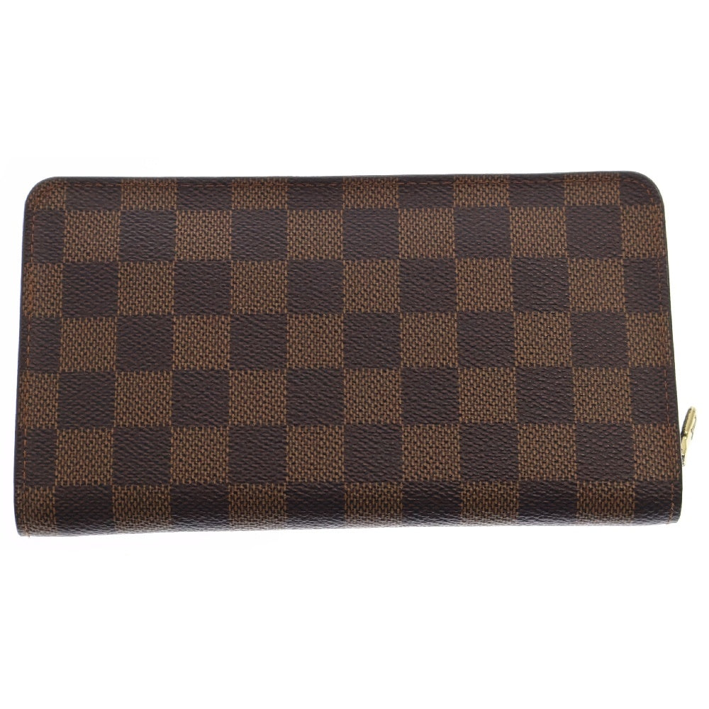 LOUIS VUITTON(ルイヴィトン) ダミエ ポルトモネジップ ラウンド長財布 ブラウン PVCレザー N61728