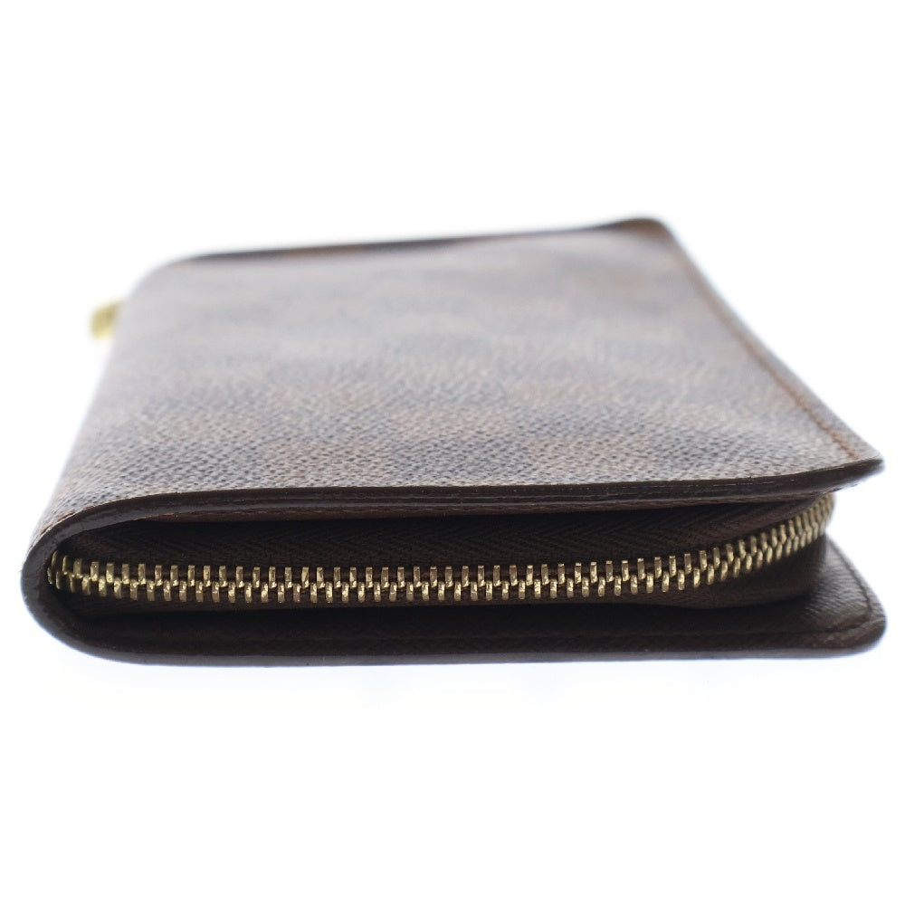LOUIS VUITTON(ルイヴィトン) ダミエ ポルトモネジップ ラウンド長財布 ブラウン PVCレザー N61728