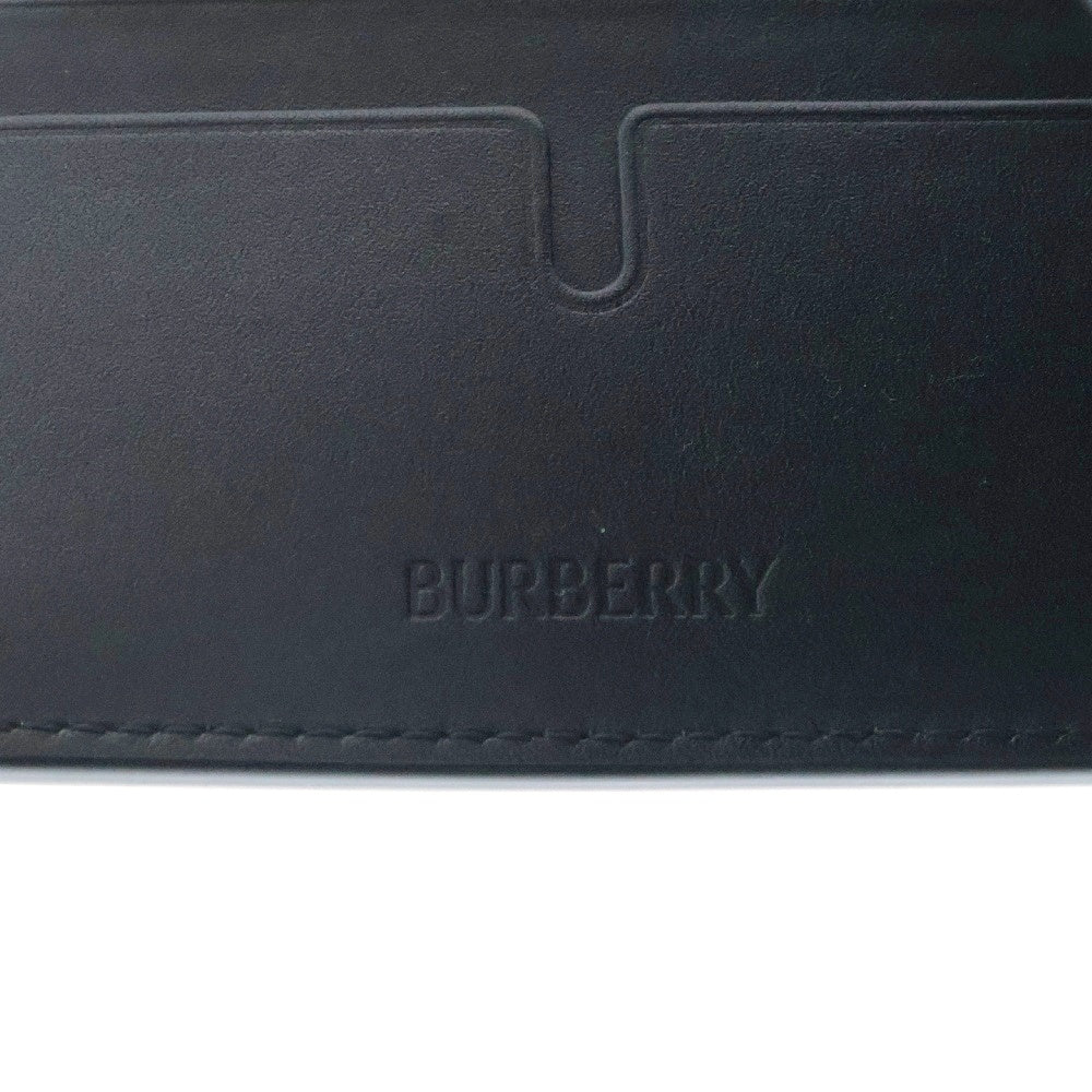 BURBERRY(バーバリー) エンボス チェック レザーコンパクトウォレット 二つ折り財布 8078355