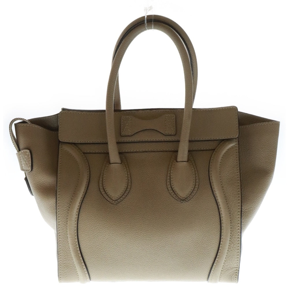 CELINE(セリーヌ) ラゲージ マイクロショッパー ハンドバッグ ベージュ カーフレザー