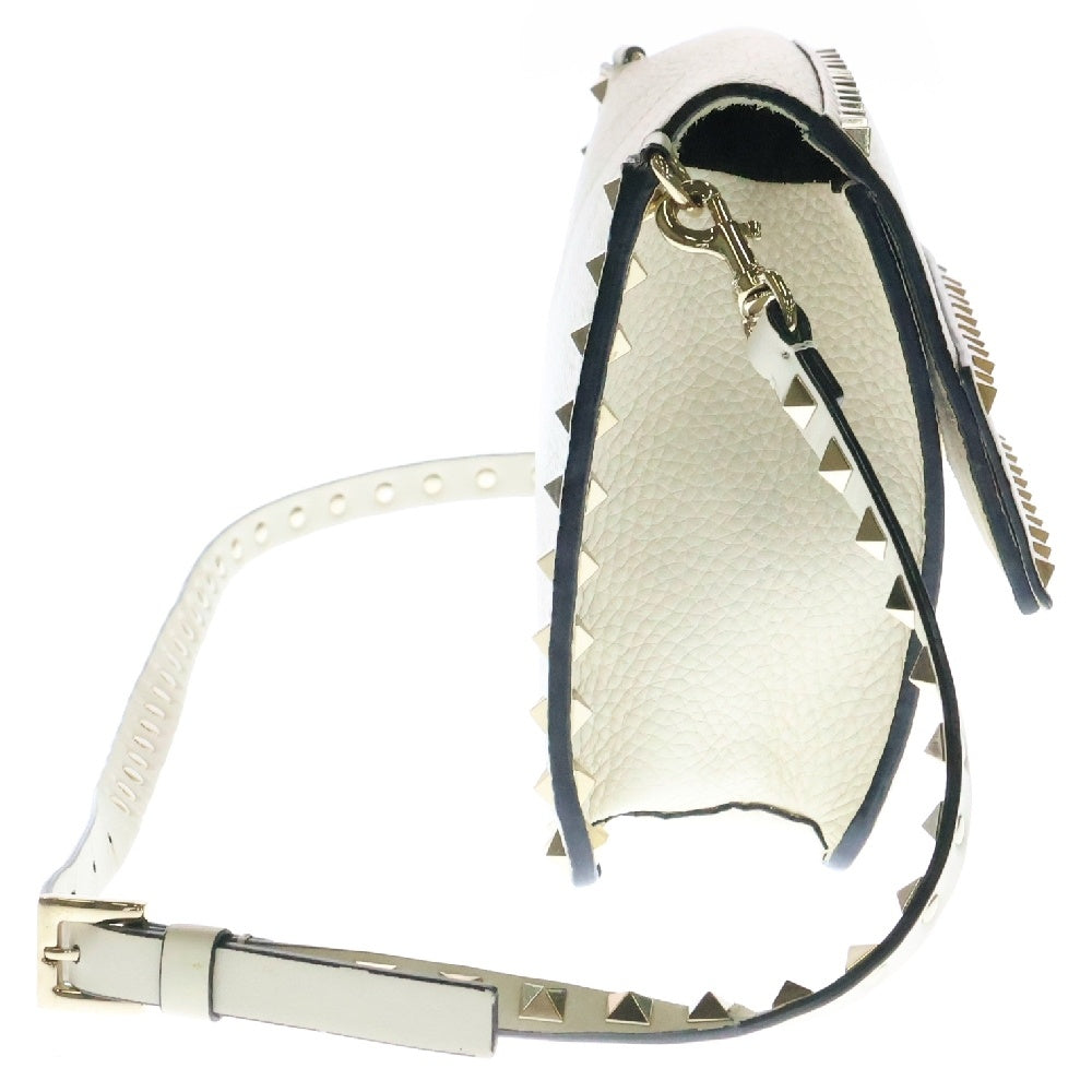 VALENTINO(ヴァレンティノ) スタッズ ショルダーバッグ ホワイト レザー