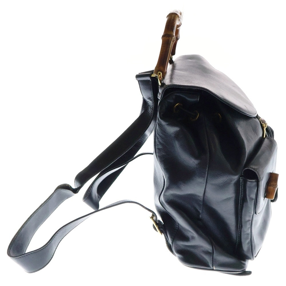 GUCCI(グッチ) バンブー バックパック ミニリュックサック ブラック ゴールド金具 レザー 003.2058.0016