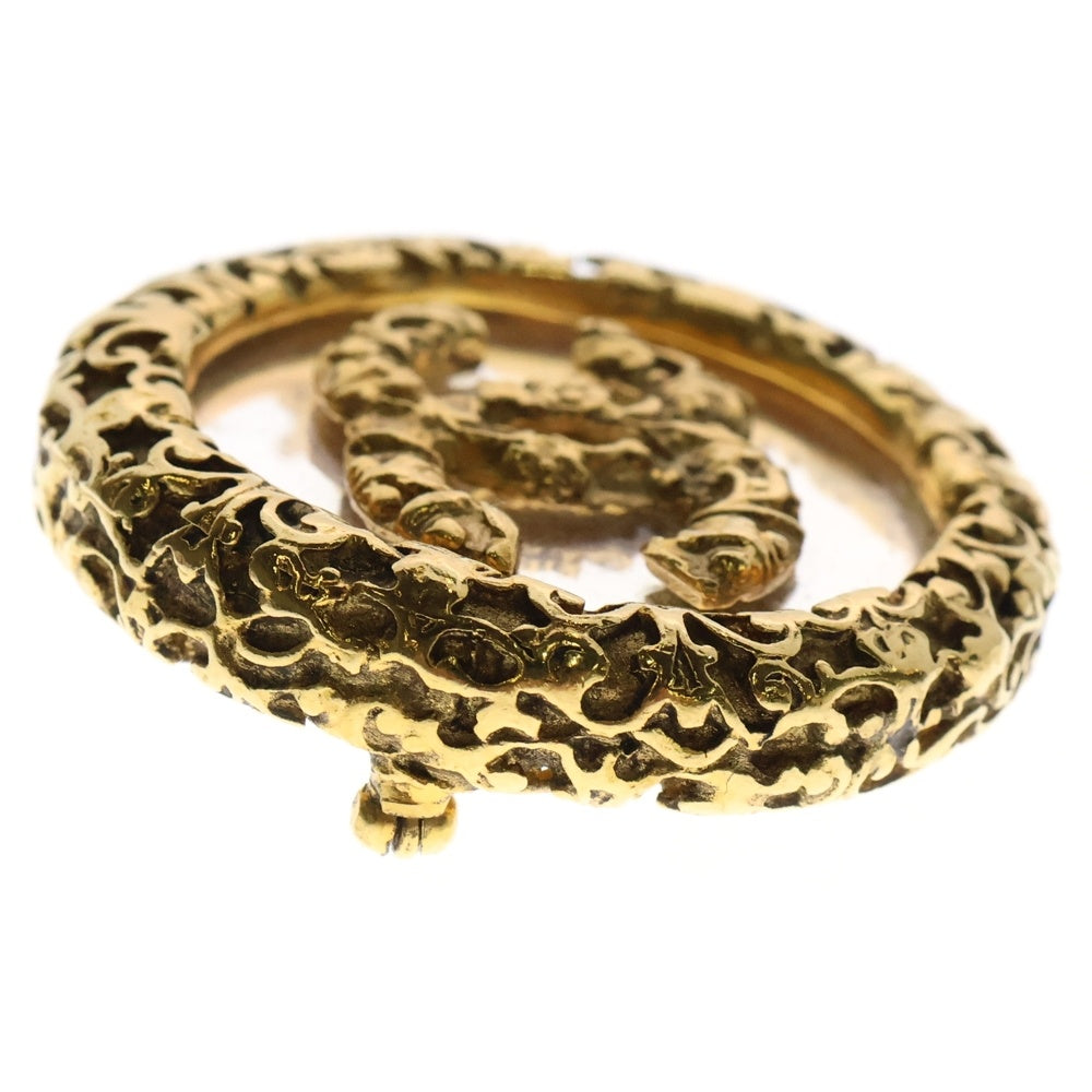 CHANEL(シャネル) ココマーク ブローチ 溶岩 ゴールド GP バッジ ヴィンテージ アクセサリー 93A